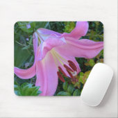 Pink Lily Bloom Floral Muismat (Met muis)