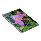 Pink Lily Bloom Floral Notitieboek (Rechterzijde)