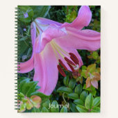 Pink Lily Bloom Floral Notitieboek (Voorkant)