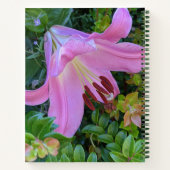 Pink Lily Bloom Floral Notitieboek (Achterkant)