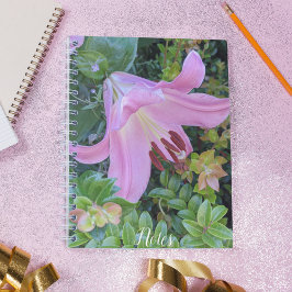 Pink Lily Bloom Floral Notitieboek