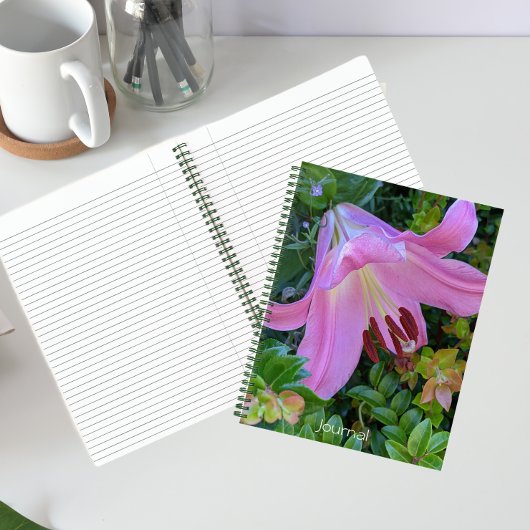 Pink Lily Bloom Floral Notitieboek