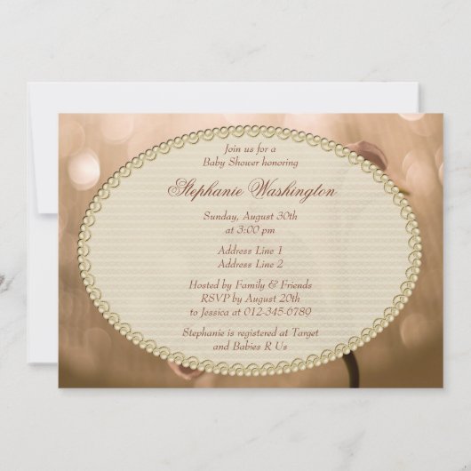 Pink Lily Bokeh Baby shower Kaart (Achterkant)