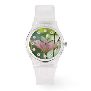 Pink Lily-Bokeh van Shirley Taylor Horloge