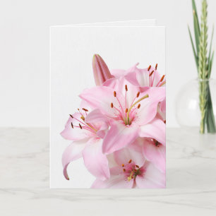 Pink Lily Bouquet Sympathcard Kaart
