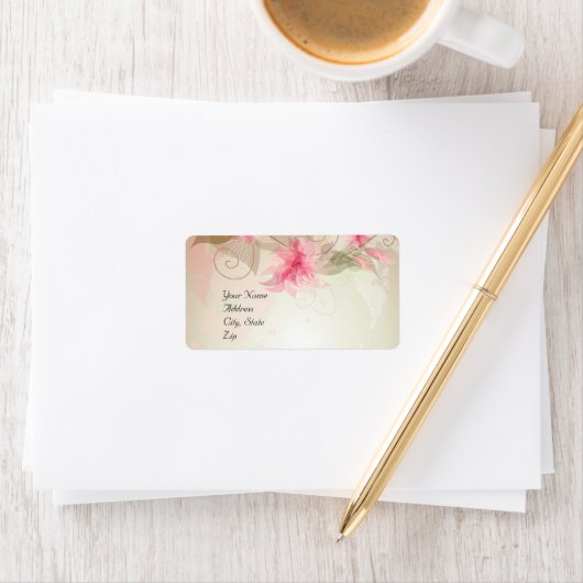 Pink Lily Floral Etiket (Insitu)