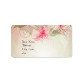 Pink Lily Floral Etiket (Voorkant)