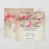 Pink Lily Floral Kaart (Voorkant / Achterkant)