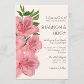 Pink Lily Floral Modern Wedding Invitation Kaart (Voorkant)