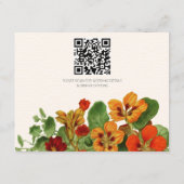 Pink Lily Floral Modern Wedding RSVP QR Code Informatiekaartje (Achterkant)