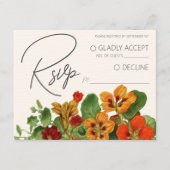 Pink Lily Floral Modern Wedding RSVP QR Code Informatiekaartje (Voorkant)