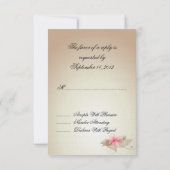 Pink Lily Floral RSVP Kaartje (Achterkant)
