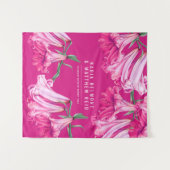  Pink lily floral wedding custom backdrop Wandkleed (Voorkant (horizontaal))
