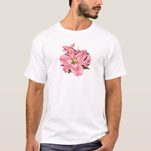 Pink Lily Flower Bouquet T-shirt (Voorkant)