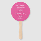 Pink Lily Flower Garden Party Wedding Programme Handwaaier (Achterkant)