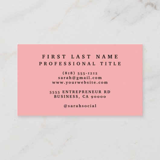 Pink Lily Flowers Visitekaartjes (Achterkant)