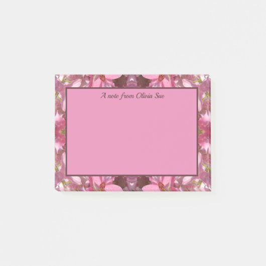Pink Lily Fusion Kaleidoscope Post-it® Notes (Voorkant)
