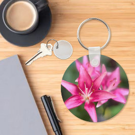 Pink Lily in volle bloei Sleutelhanger