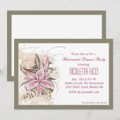 Pink Lily Invitation Kaart (Voorkant / Achterkant)