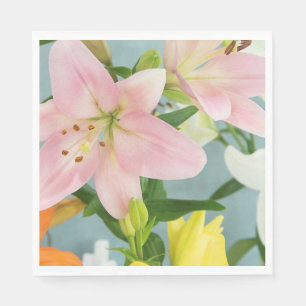 Pink Lily Luncheon Napkin Servet