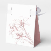 Pink Lily Outline Wedding Bedankdoosjes (Achterkant)