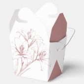 Pink Lily Outline Wedding Bedankdoosjes (Geopend)
