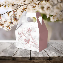 Pink Lily Outline Wedding Bedankdoosjes