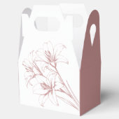 Pink Lily Outline Wedding Bedankdoosjes (Geopend)