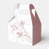 Pink Lily Outline Wedding Bedankdoosjes (Voorkant Zijde)