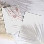 Pink Lily Outline Wedding Bedankkaart