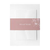 Pink Lily Outline Wedding Invitation Belly Band Uitnodigingen Wikkel (Voorkant Voorbeeld)