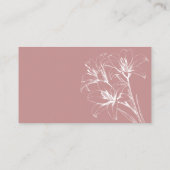 Pink Lily Outline Wedding Plaatskaartje (Achterkant)