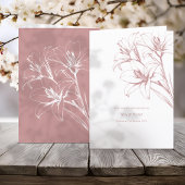 Pink Lily Outline Wedding Programma