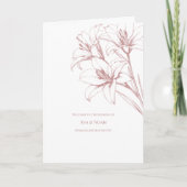 Pink Lily Outline Wedding Programma (Voorkant)