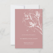 Pink Lily Outline Wedding Save The Date (Voorkant)