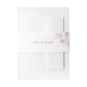 Pink Lily Outline Wedding Uitnodigingen Wikkel (Voorkant Voorbeeld)