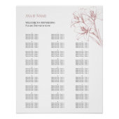 Pink Lily Outline Wedding Zitting Grafiek Perfect Poster (Voorkant)