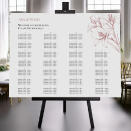 Pink Lily Outline Wedding Zitting Grafiek Perfect Poster