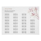 Pink Lily Outline Wedding Zitting Grafiek Perfect Poster (Voorkant)