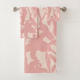 Pink Lily Silhouette Bad Handdoek