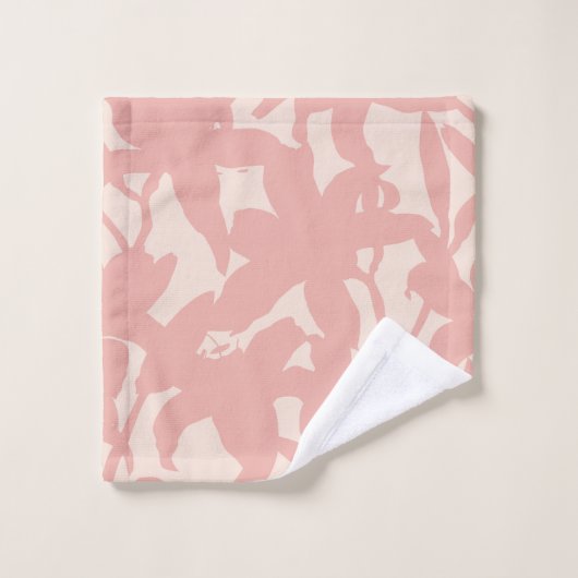 Pink Lily Silhouette Bad Handdoek (Wasdoekje)