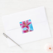 Pink Lily Sparkle Vierkante Sticker (Envelop)