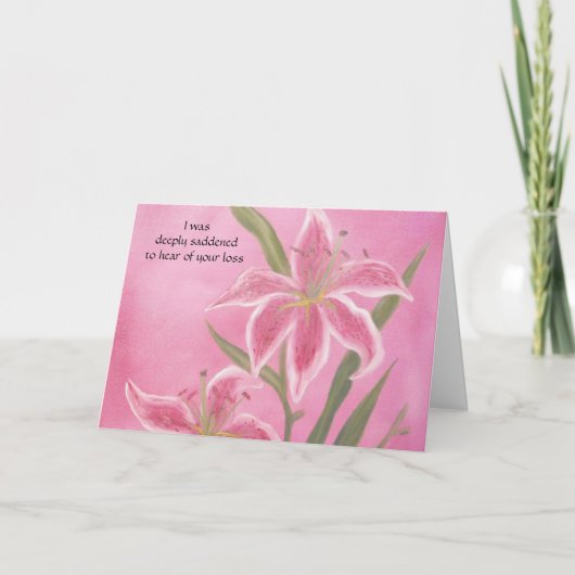 Pink Lily Sympathcard Kaart (Voorkant)