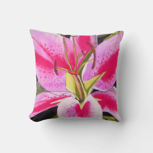 Pink lily Tenerife floral Kussen
