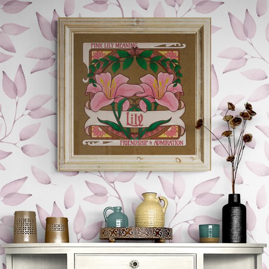 Pink Lily Victoriaans Flowers Vriendschapsbewonder Poster