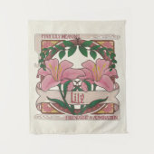 Pink Lily Victoriaans Flowers Vriendschapsbewonder Wandkleed (Voorkant)