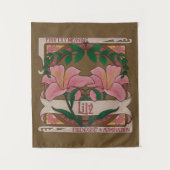 Pink Lily Victoriaans Flowers Vriendschapsbewonder Wandkleed (Voorkant)