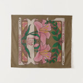 Pink Lily Victoriaans Flowers Vriendschapsbewonder Wandkleed (Voorkant (horizontaal))