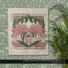 Pink Lily Victoriaans Flowers Vriendschapsbewonder Wandkleed