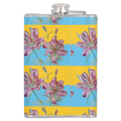 Pink Lily Waterverf Schilder Meisjes Kunst Heupfles (Achterkant)